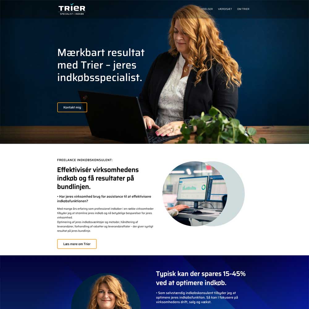 Kundecases Semios: Trier - specialist i indkøb. Vi har lavet logo, website, SEO, kommunikation og rådgivning om markedsføring.